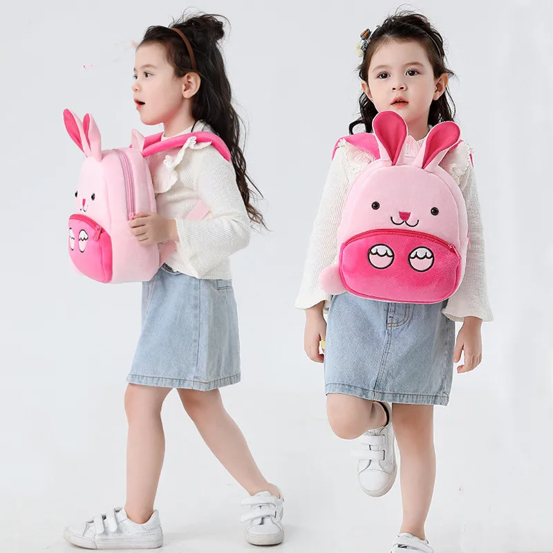 JY Baby Children Plush Backpack Zoo Series Bag toddler  Lightweight Backpack Birthday Gift 26.5*24*10.5cm For Age 2-4Y