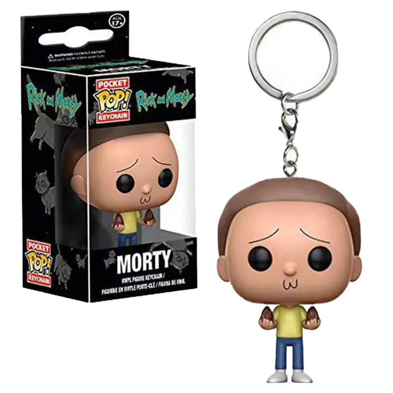 Фото Аниме Funko Pop брелок Рик и Морти фигурка рюкзак кулон куклы украшения автомобильный ключ аксессуар игрушки собирать модель №5