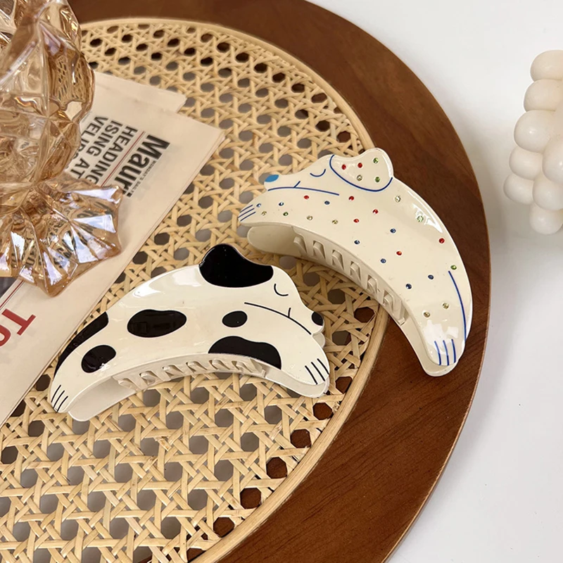 Зажим для волос Стразы с забавной милой собакой женщин зажим акулой мультяшными