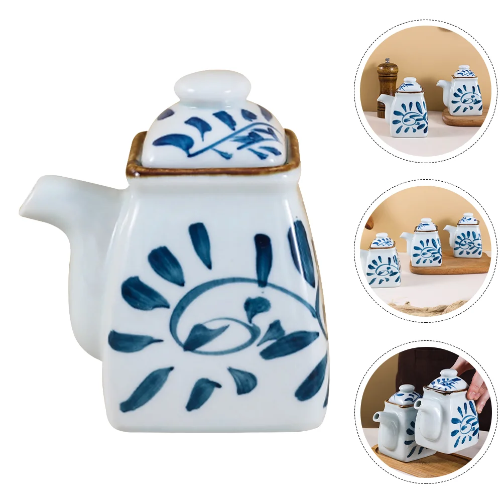 

Dispenser Oil Bottle Sauce Ceramic Vinegar Soy Olive Cruet Jar Japanese Bottles Container Condiment Pot Seasoning Shoyu Pourer