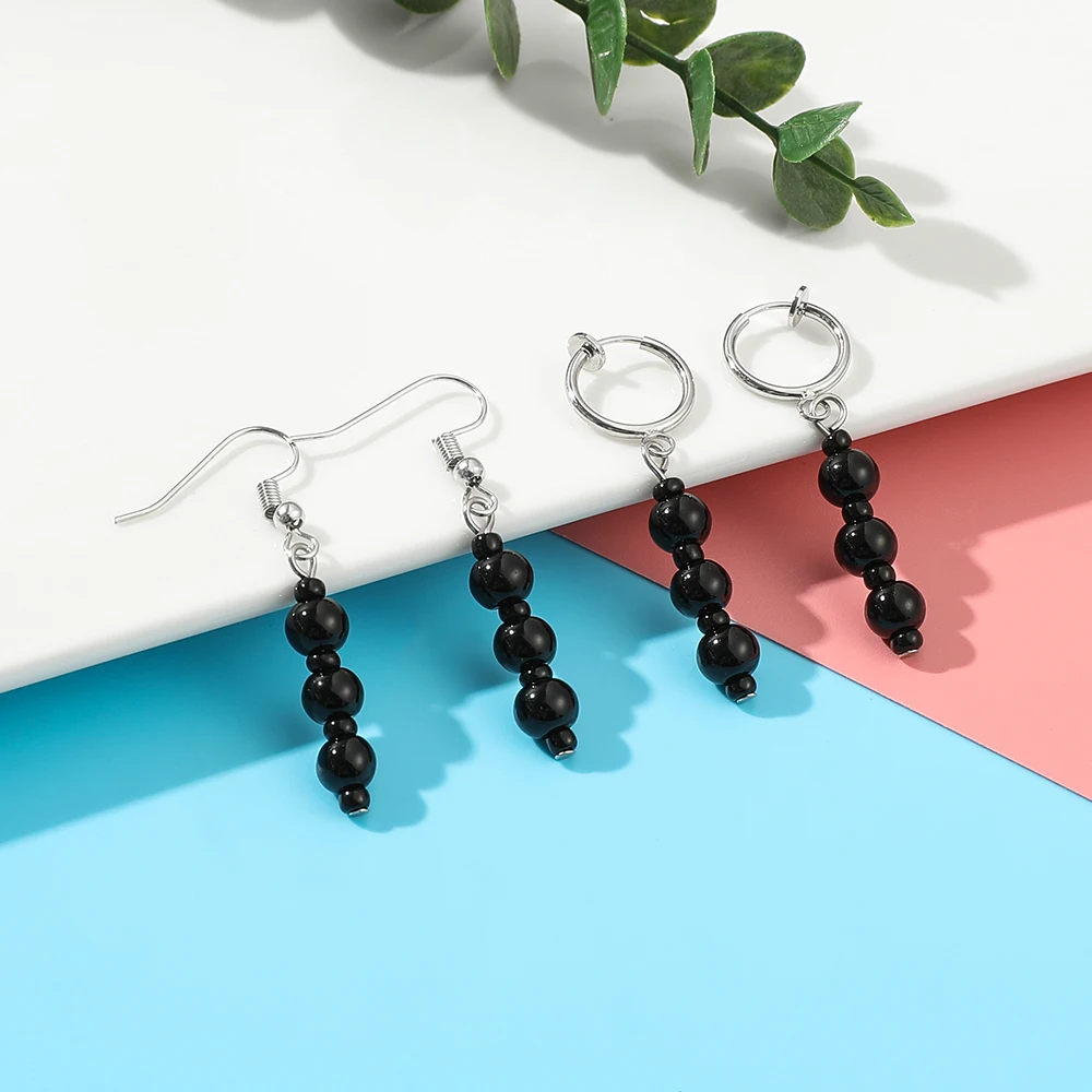 

Anime Tokyo Revengers Earrings Black Lucky Beads Figure Imaushi Wakasa Cosplay Drop Earring For Women Men Jewelry Accessories