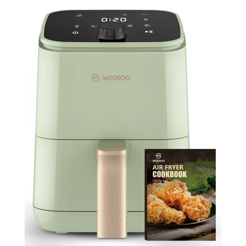 

MOOSOO 2Qt Air Fryer, Touchscreen Control Panel, 8 Preset Modes Air Fryer Cookbook Inteligente Cuiseur Electrique Multifonction
