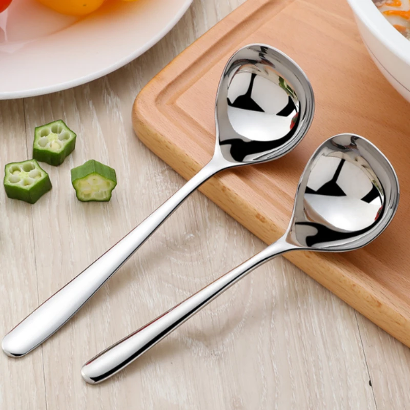 

Kitchen Helper Stainless Steel Thickening Spoon Creative Long Handle Hotel Hot Pot Spoon Soup Ladle Home Cook Essential Tools