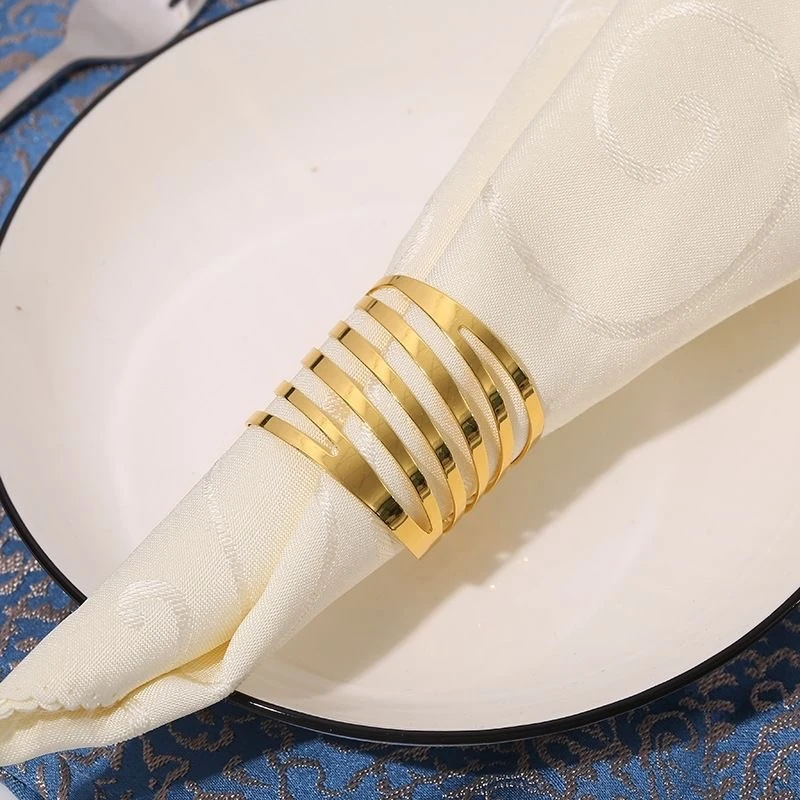

6PCS SET Metal Wedding NAPKIN RING Christening Bangle Serviette Ring