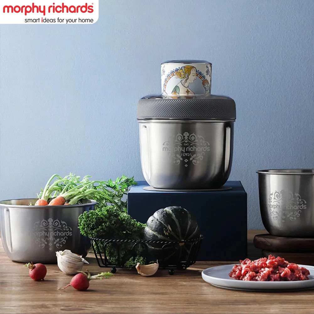

Электрическая мясорубка Morphy Richards MR9401, 3 чаши, Кухонный комбайн из нержавеющей стали 304, 220 В, высокоскоростная дробилка для ингредиентов