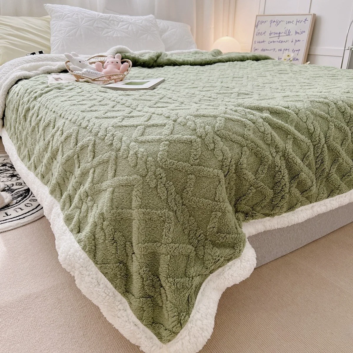 

Зимнее утолщенное Флисовое одеяло, мягкое удобное Двухслойное Флисовое одеяло из овечьей шерсти для офиса, дома, сна, теплое одеяло для дива...