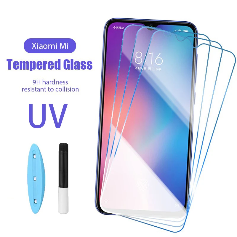 

UV Nano liquid Glue Tempered Glass Protective Film For Xiaomi Redmi Mi 7A 8A 9A 9i Note 9 8 7 8T 10 Pro Max 10S Screen Protector