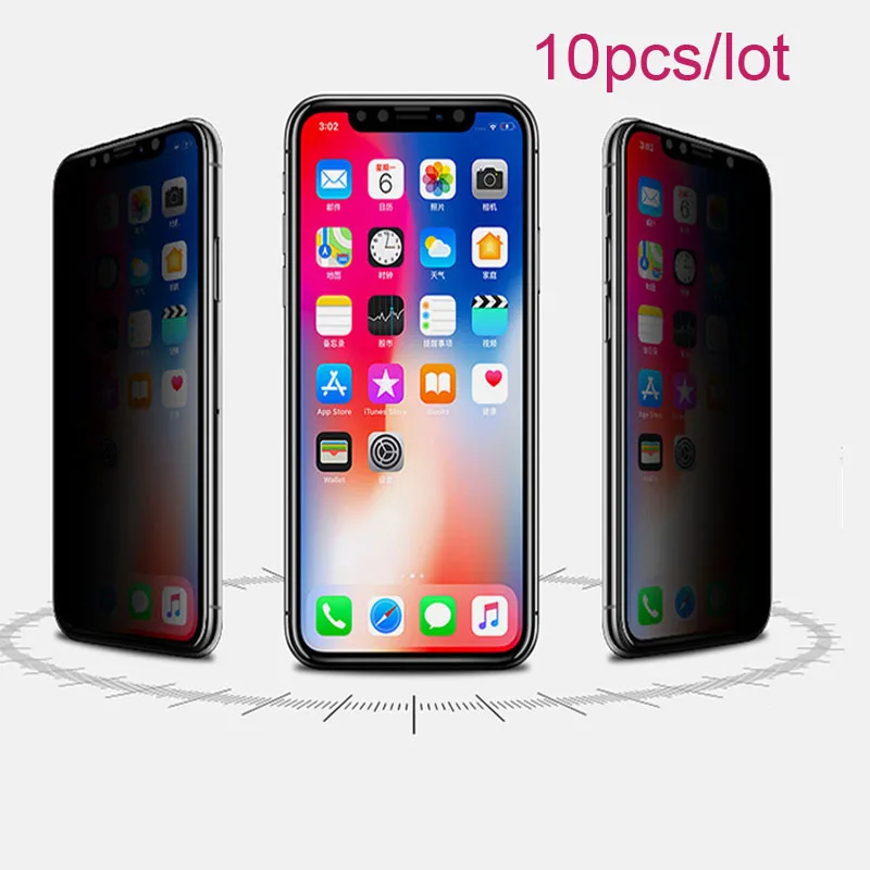 

10PCS Privacy Protective Glass For iPhone 13 12 11 Pro Max Screen Protector For iPhone XS MAX XR 7 8 Full Cover Anti-Spy Film