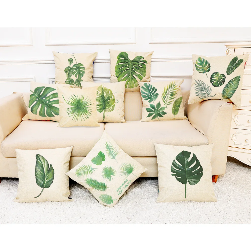 

45x45cm New Tropical Plant Linen Pillow Case Car Throw Pillow Cushion House Furniture Decoration Cushion cushion cover