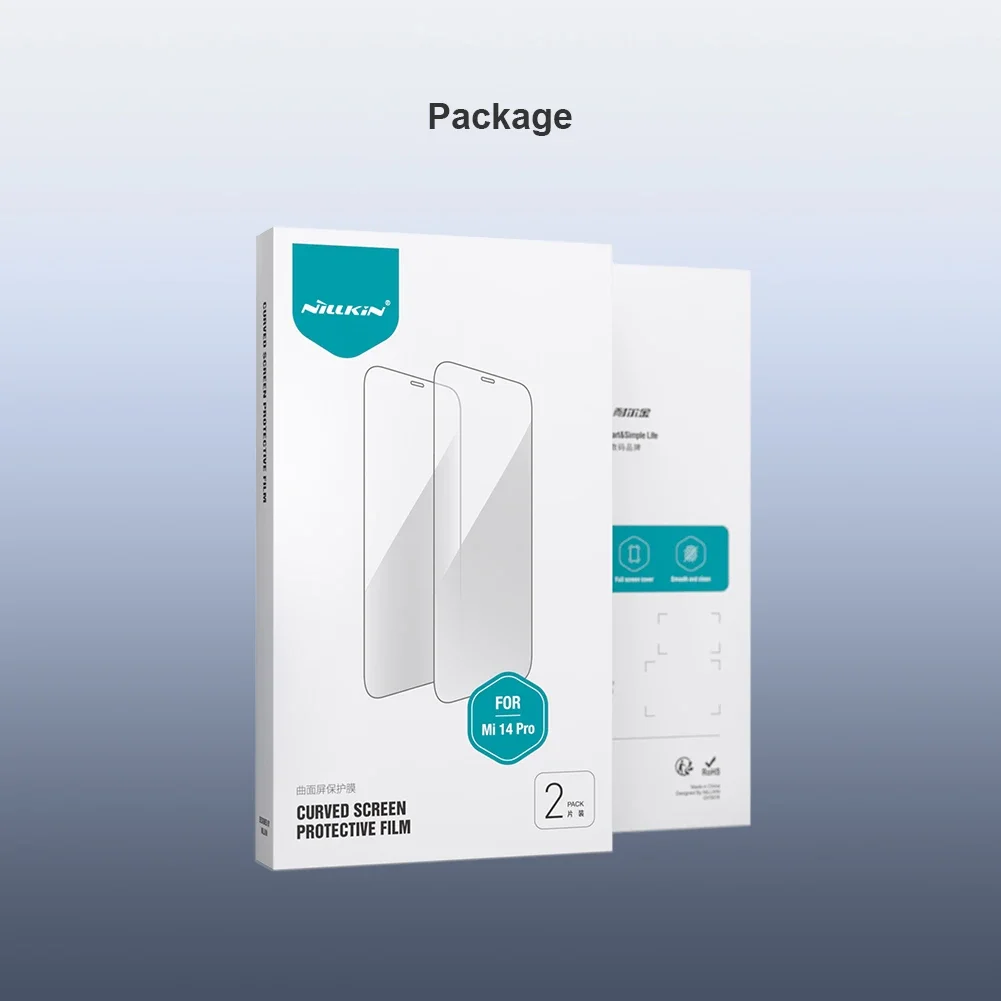 Для Xiaomi 14 Pro пленка NILLKIN 2 шт. ударопрочная изогнутая защитная для экрана мягкая не