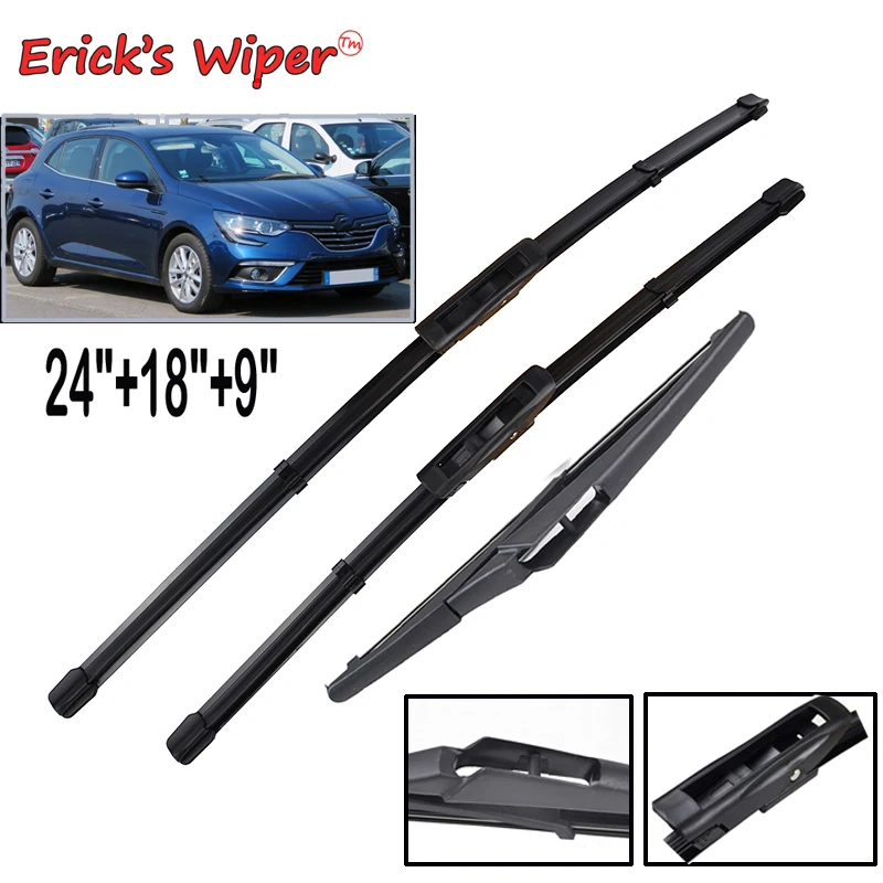 

Erick's Wiper Front & Rear Wiper Blades Set For Renault Megane 4 2017 - 2023 Windshield Windscreen Window Rain Brushes 24"18"9"