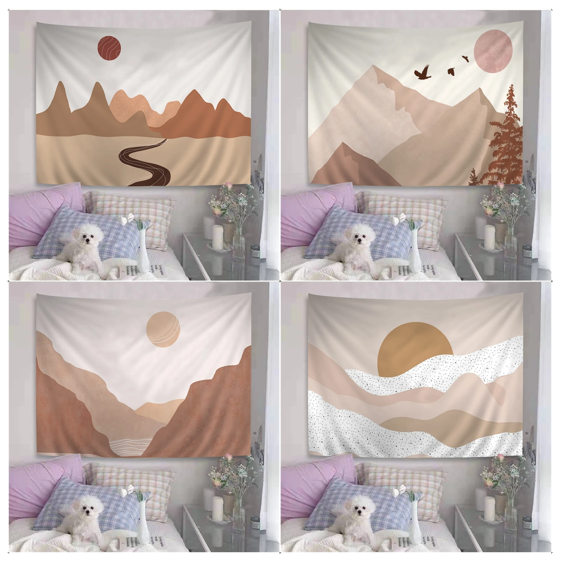

Scenery Art Bohemian Wall Tapestry Hippie Flower Wall Carpets Dorm Decor INS Home Decor