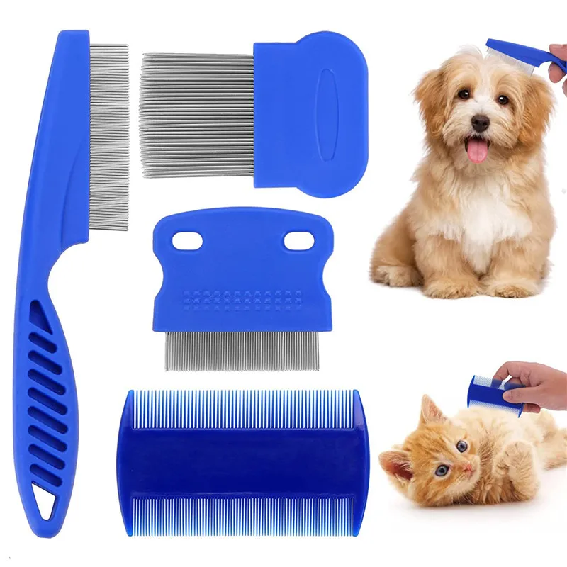 

Pet Animal Care Pet Dog Flea Combs Stainless Steel Needle Close-Tooth Grate Comb Dense Needle Flea Louse Removal for Cats Dogs