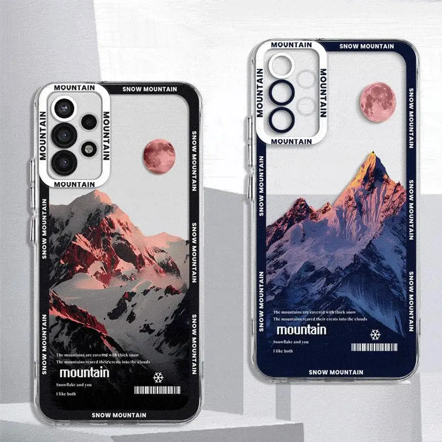Pink Sunset Mountain Phone Case for Motolora Moto G73 G52 G72 G22 Edge 40 5G G71 G32 Cover Soft Cases Luxury