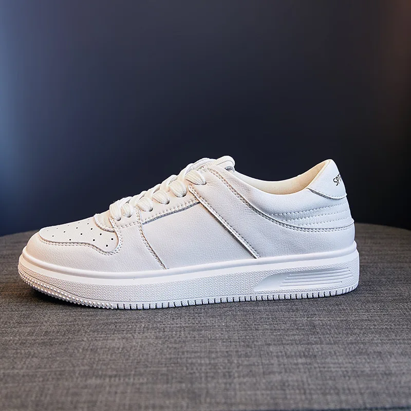 2022 Fashion Sneakers Women Genuine Leather Shoes Casual Woman White Shoes Cow Leather Ladies Sneakers Thick Sole
