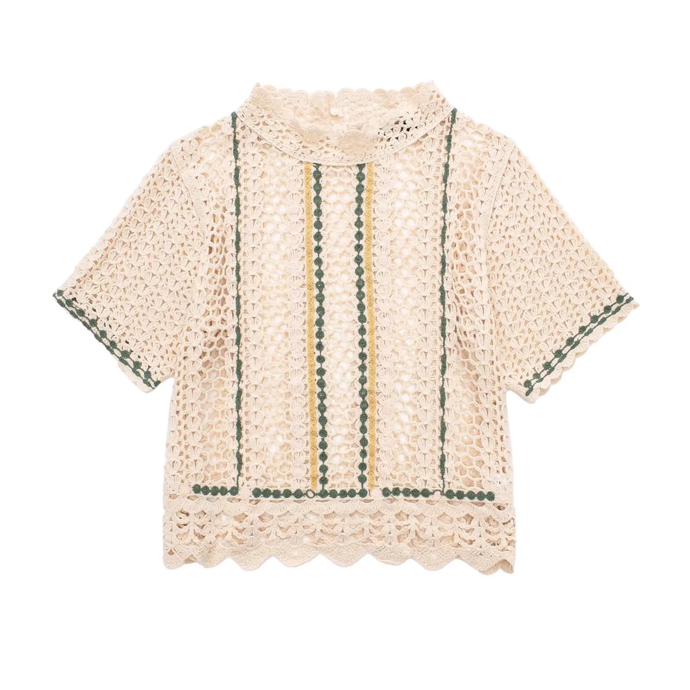 

Женский летний пикантный Вязаный топ в пляжном стиле, Модный повседневный укороченный однотонный укороченный женский топ, новинка 2023