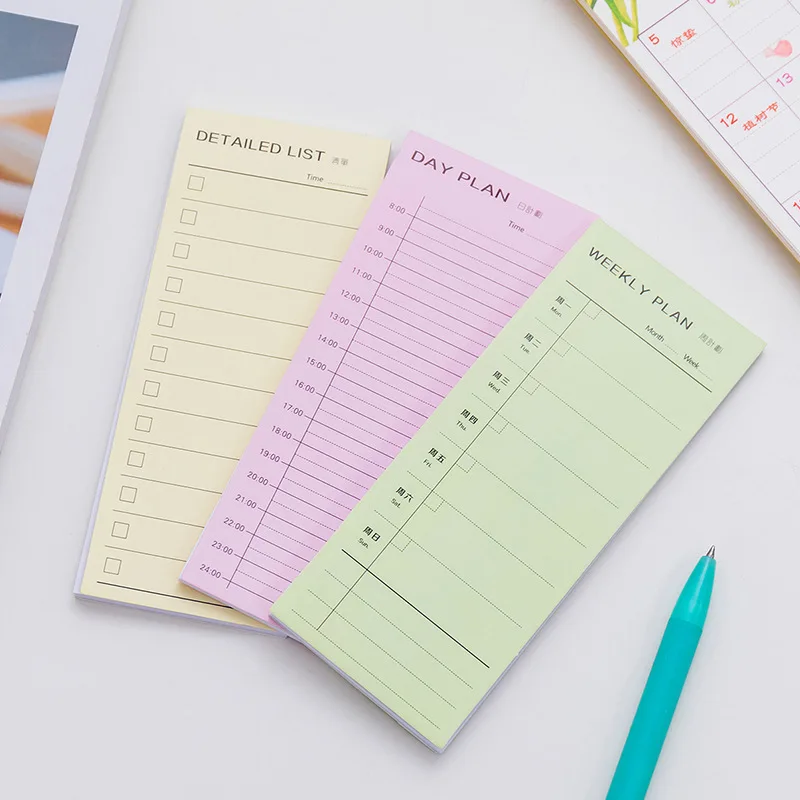 

30 Sheets Simple Daily Weekly Plan List Memo Pad Office Student Schedule Sticky Note Stationery School Supplies Can Tear Off