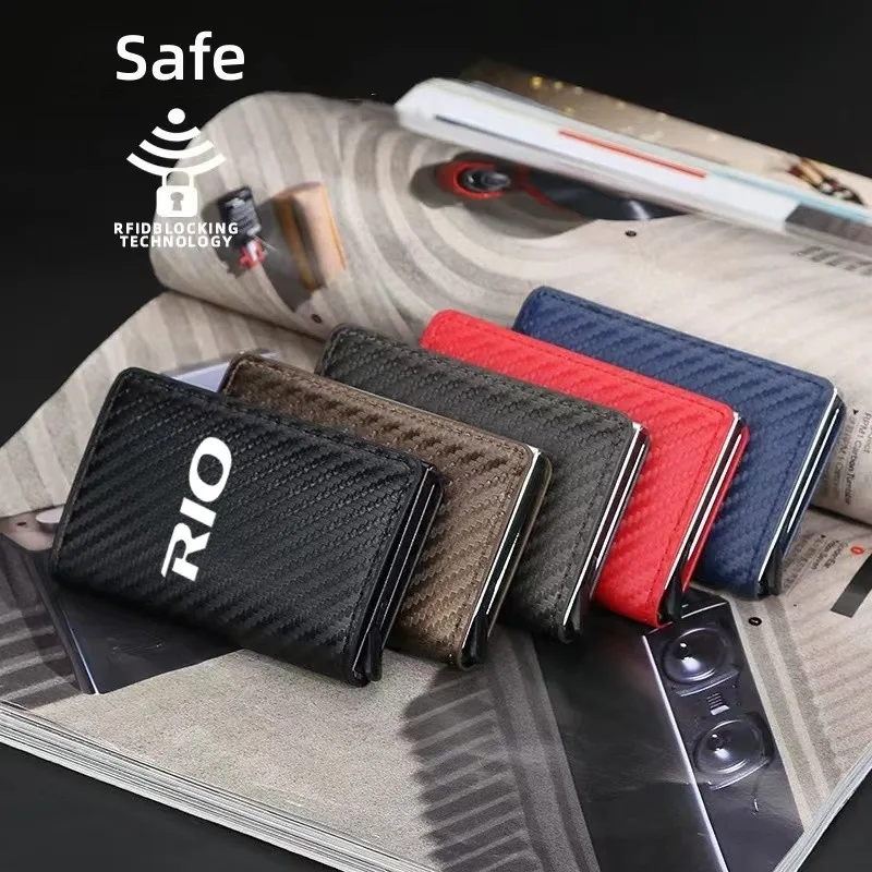 ID Credit Bank Card Holder Wallet Anti Rfid Protected Magic Case For KIA RIO 2 3 4 5 X Line Car Accessory