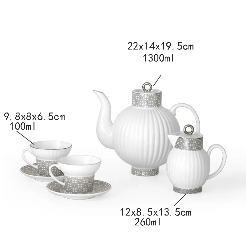 Light Luxury Coffee Cups And Saucers English Afternoon Tea Exquisite Milk Pot Household Simple Kettle Kung Fu Set