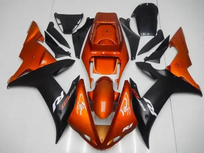 

4 подарка, новый комплект обтекателей для мотоцикла из АБС-пластика, подходит для YAMAHA YZF - R1 02 03 2002 2003, комплект кузова оранжевого и черного цве...