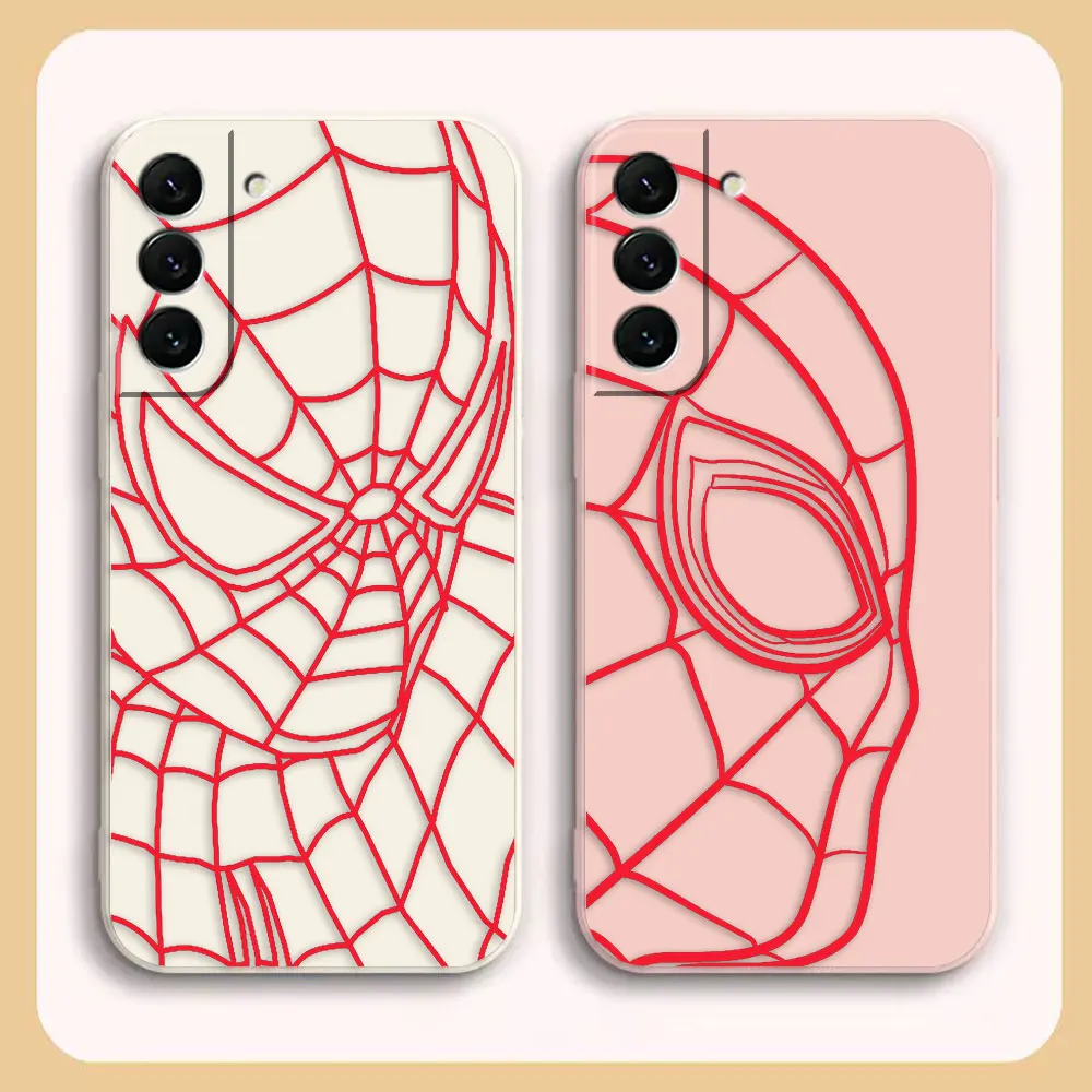 

Marvel Spider-Man RED Line Case For Samsung S23 S22 S21 S20 FE S11 S11E S10 S10E S9 S30 Ultra Plus 4G 5G Colour Case Funda Shell