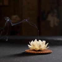 minimalist cute aesthetic incense burner modern lotus white ramadan incense holder 2022 diffus smoke porta incienso home decor