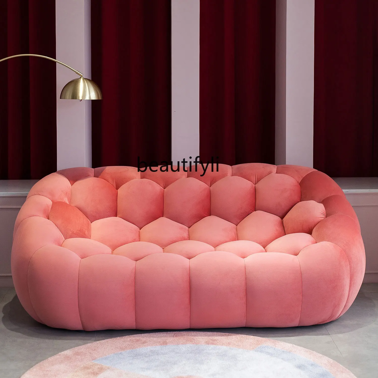 

zqLeisure Sofa Light Luxury Lazy Bean Bag Small Bedroom Single Double American Football Sofa Fabric
