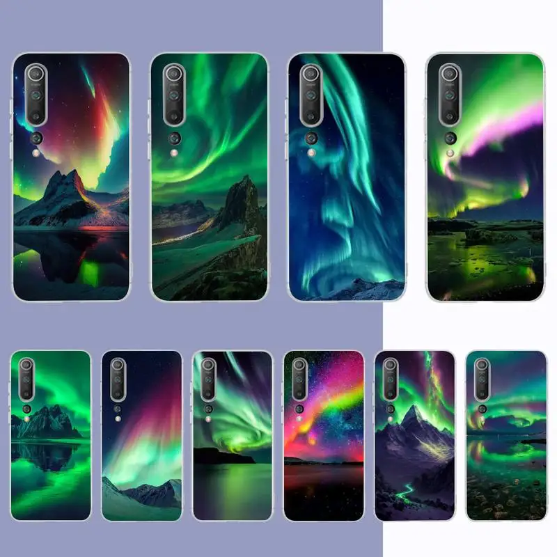 

Prime Aurora Borealis Phone Case for Samsung S21 A10 for Redmi Note 7 9 for Huawei P30Pro Honor 8X 10i cover