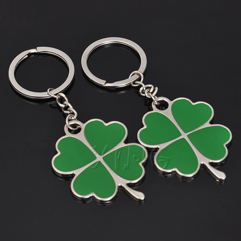 

Keyring Green Four Leaf Clover Car Keychain Key Chain Auto Key Ring Holder For Mercedes BMW Audi VW Ford Alfa Lucky Pendant Gift