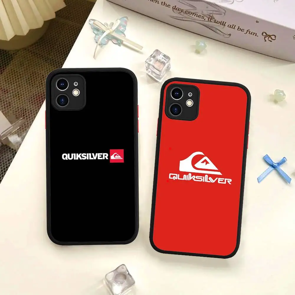 Фото Чехол для телефона Q-QuiksilverS с логотипом для IPhone 13 12 X XS MAX Pro Max 16 15 11 14 Pro Max, противоударный матовый чехол №2