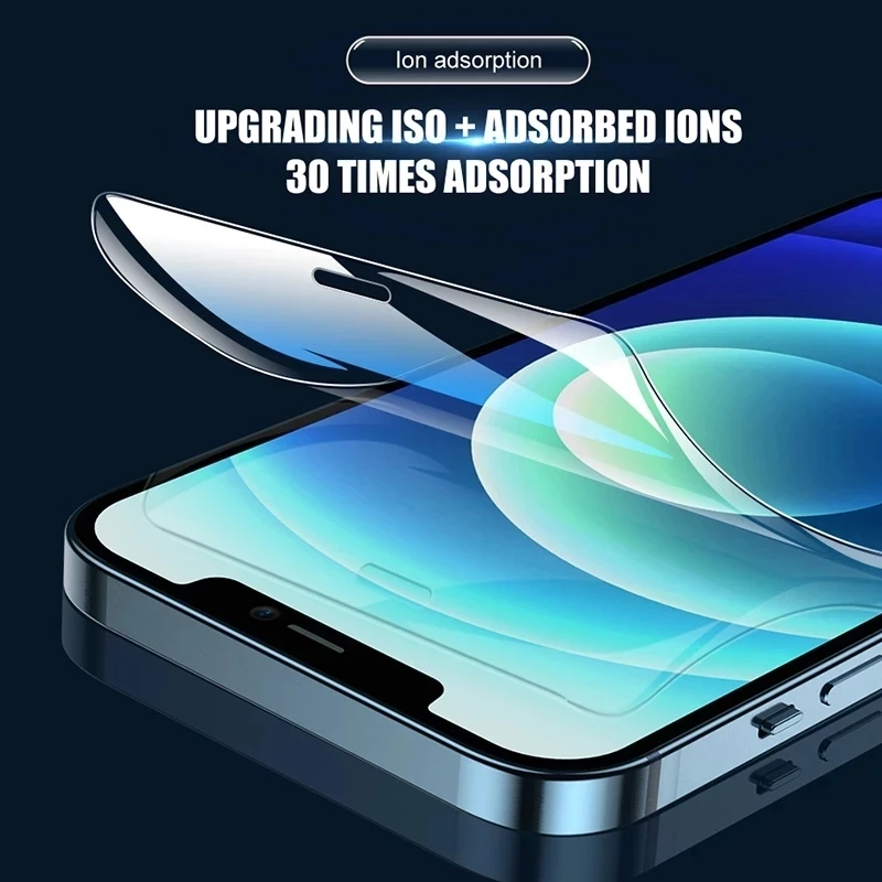 Toughed Glass For iPhone 11 12 13 14 Pro MAX Plus X XS Max 13mini 14Plus Tempered Glass Full Curved Hydrogel Film 4PCS