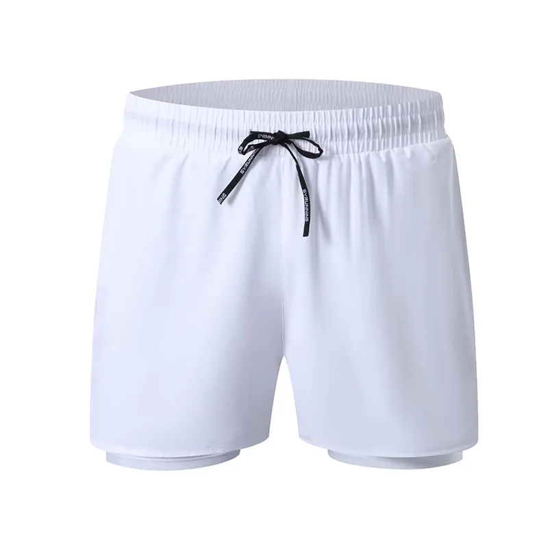 

Мужские спортивные штаны, быстросохнущие шорты для бега, имитация двух противоударных брюк для фитнеса