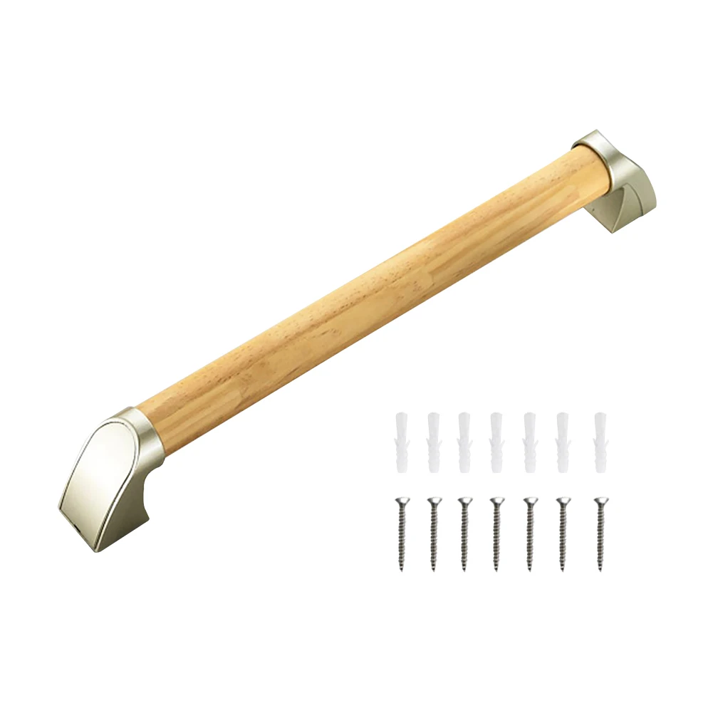 

Straight Heavy Duty Home Bathroom Shower For Elderly Waterproof Wooden Grab Bar Non Slip Safety Wall Mounted Fixed Durable