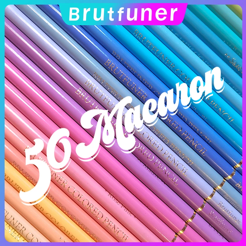 Brutfuner Macaron 50 Colored Pencils Pastel Color Pencil Set Soft Oil Drawing Coloring Pencil School Art Supplies For Artist