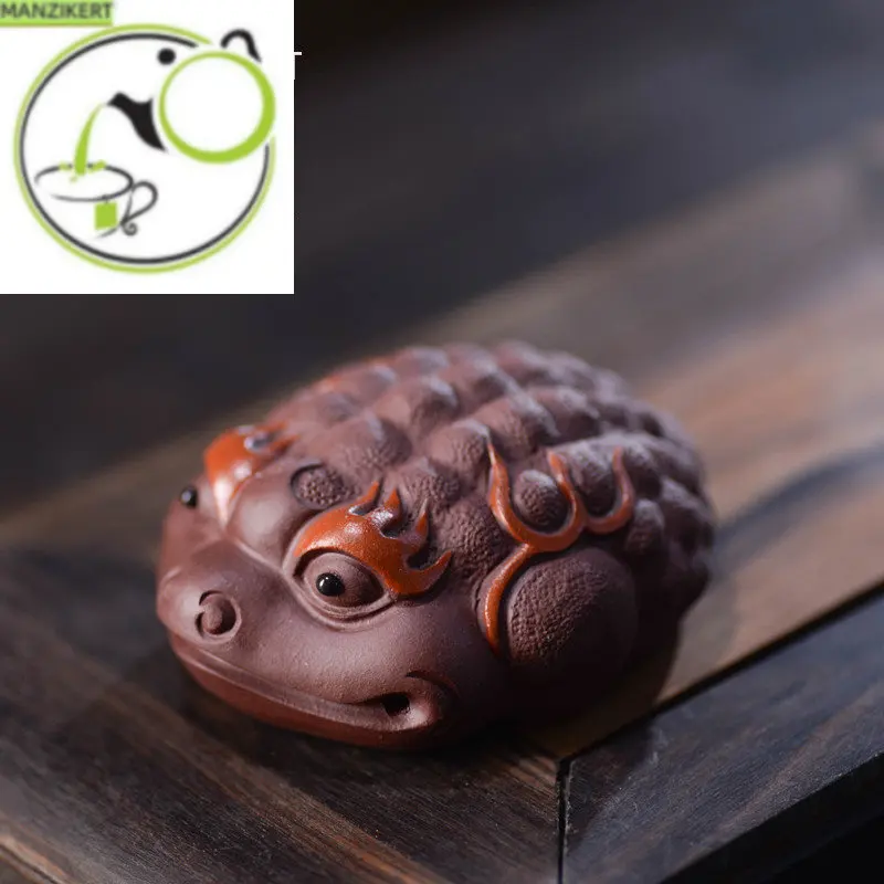 

Chinese Purple Clay Tea pet Lucky fortune Animal Figurine Sculpture Ornaments Handmade Crafts Home Tea Set Art Decoration Gifts