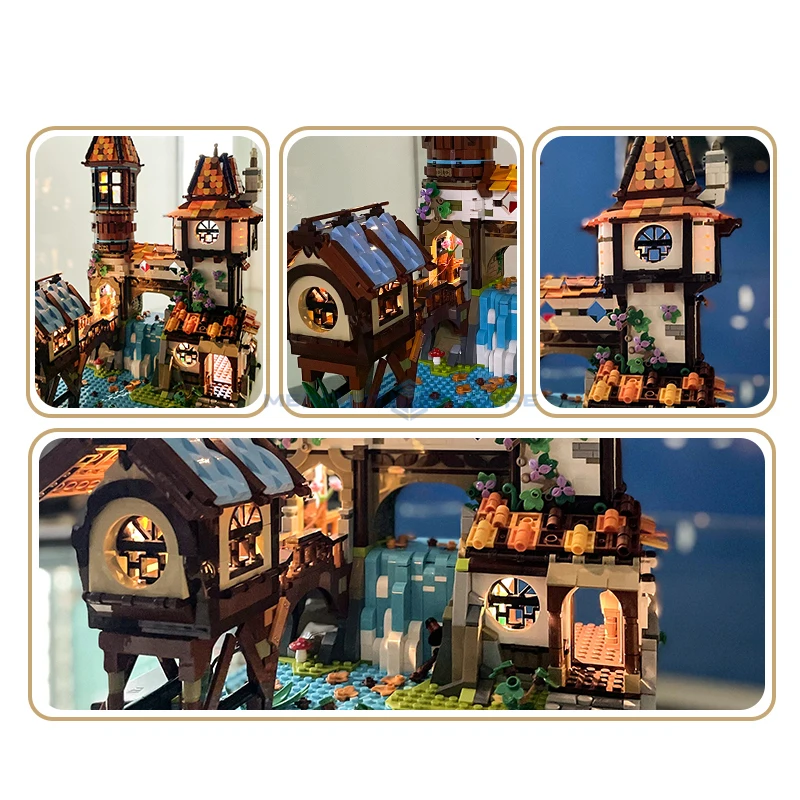 Модель школьников Riverside блоки MOC 89149 средневековый деревенский дом строительные