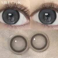 mill creek 1 pair colored contact lenses for eyes fashion natural brown lenses big beautiful pupil with myopia degree yearly use