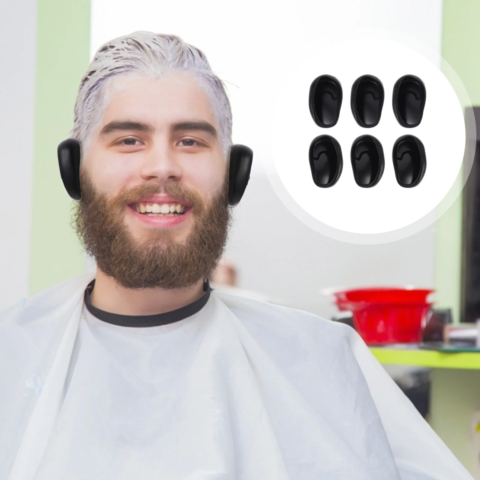 

6pcs Plastic Hair Dye Earmuffs Waterproof Ear Covers Plastic Ear Protectors