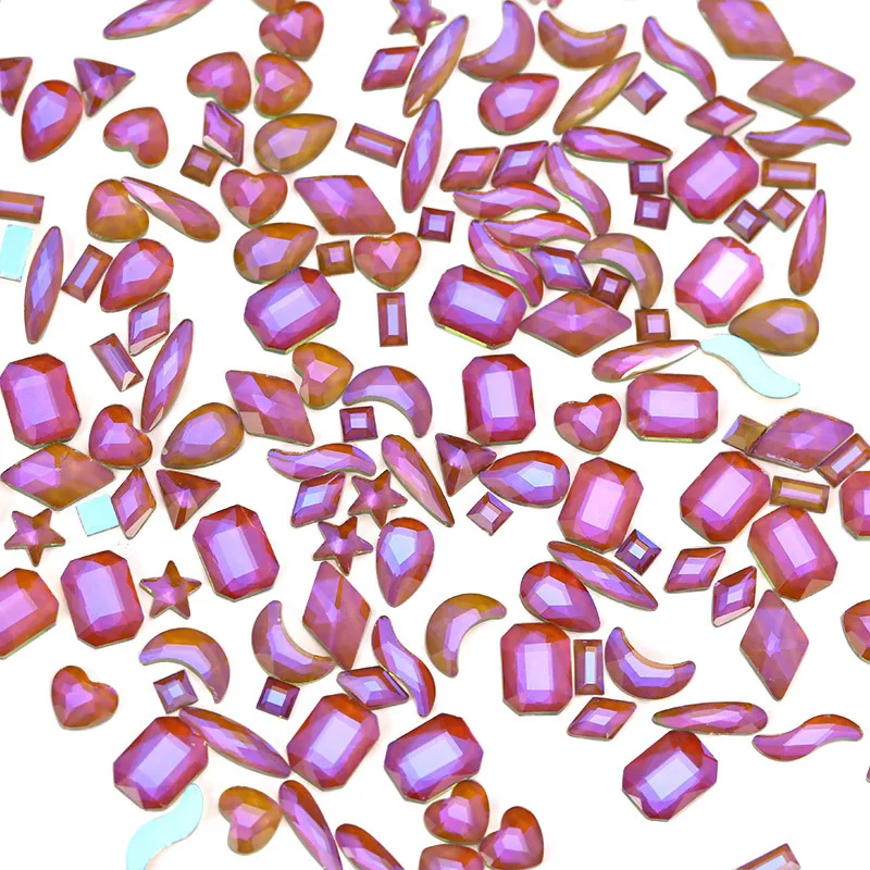 

50 шт. Аврора фантом фиолетовый стразы украшение для ногтей Смешанная форма Кристалл Капля детали зеркальные украшения для ногтей