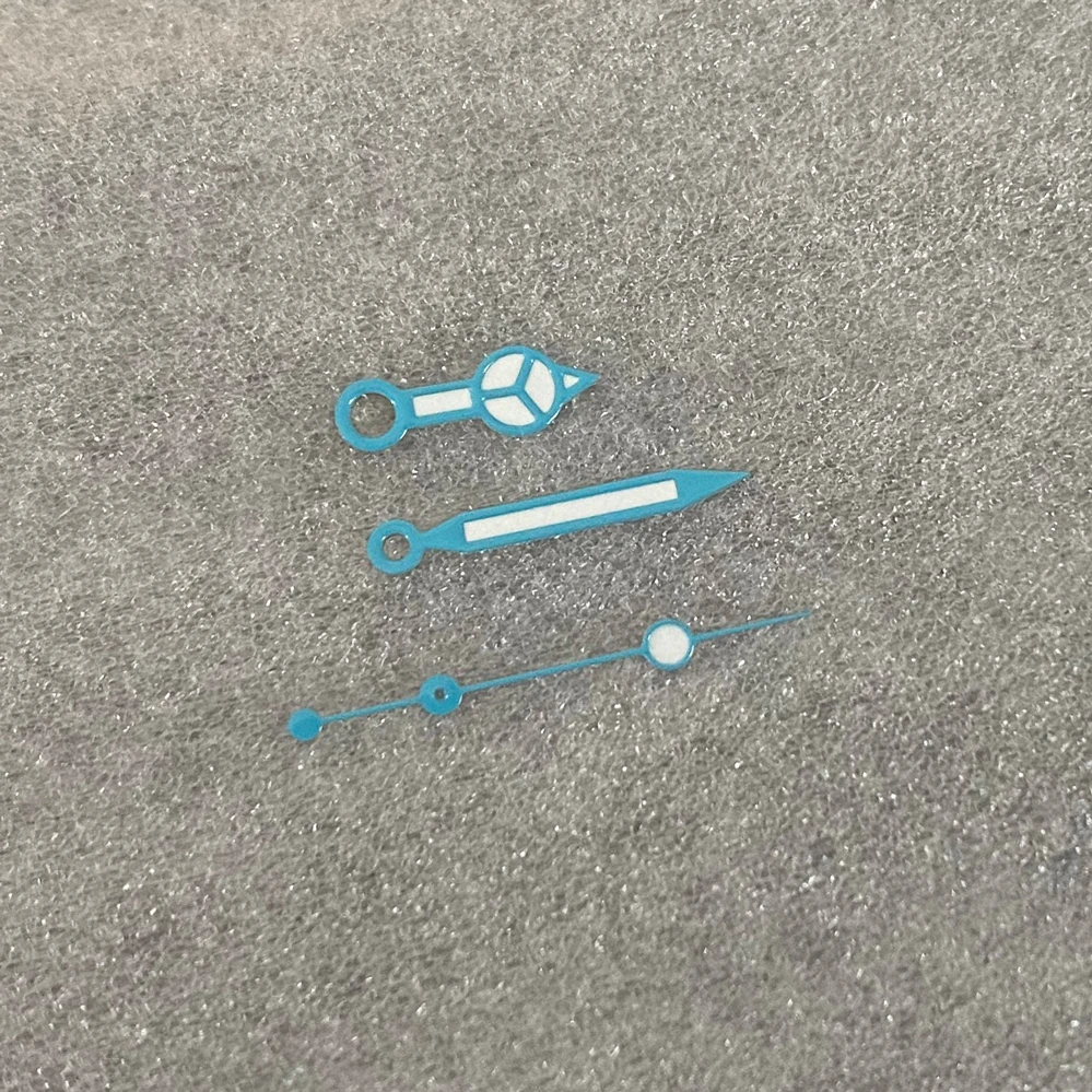 Watch Hands Accessories Blue-edged White Three-hands and Green Luminous Watch Hands Fit NH35 NH36 4R 7S Movement