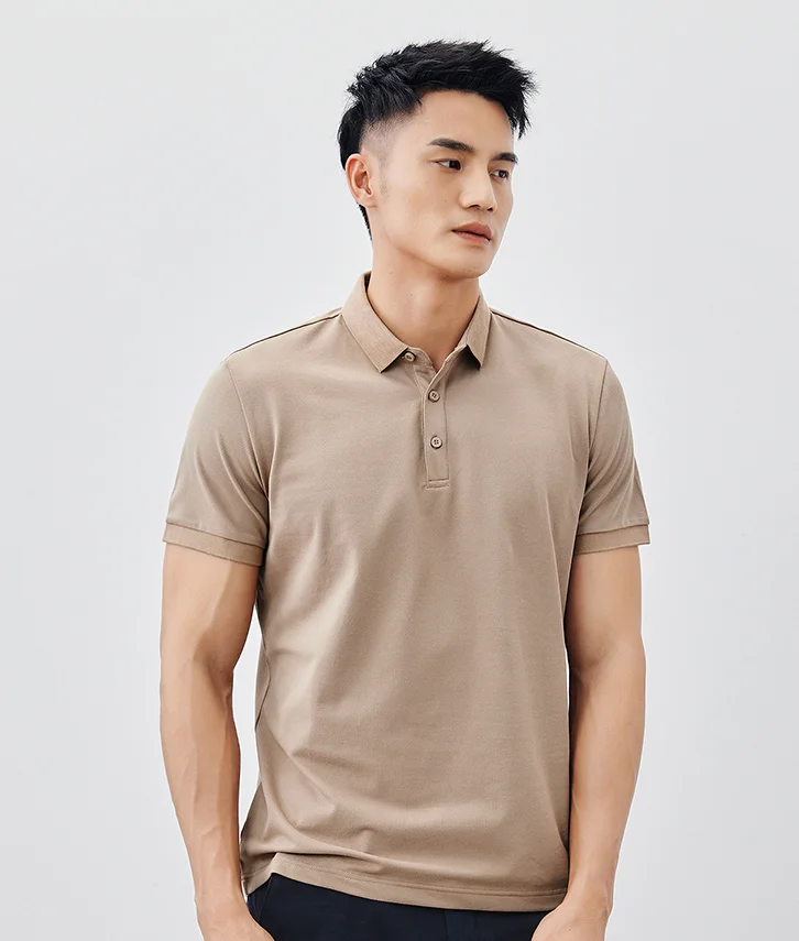 V7841- Men's casual short sleeved polo shirt men's summer new solid color half sleeved Lapel T-shirt.