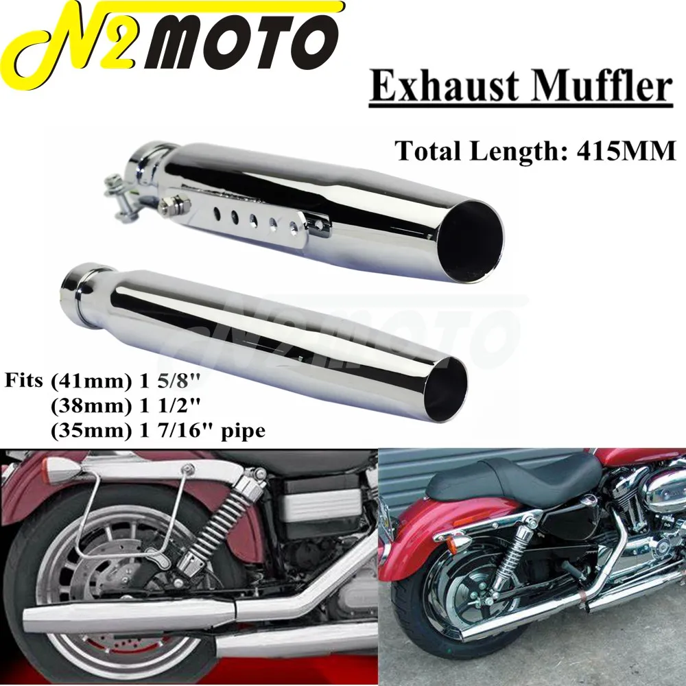 

Universal Motorcycles Retro Tapered Slip-On Exhaust Muffler Pipes For Harley Bobber Chopper Cafe Racer Racing Sportster Cruiser