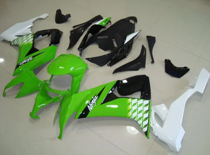 

New ABS Whole Motorcycle Fairings Kit Fit for Kawasaki Ninja ZX-10R ZX10R 2008 2009 2010 08 09 10 Bodywork Set Green White