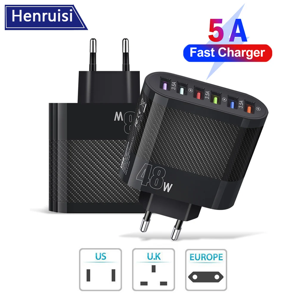 

5A Quick Charge 3.0 Charger For iPhone Fast Charging For Samsung Xiaomi HUAWEI oneplus EU/US/UK Plug Moble phone charger adapter