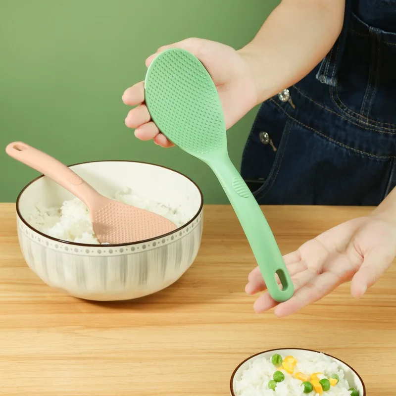 

Factory Wholesale High and Low Temperature Resistant Rice Scoop Silicone Spoon Household Kitchenware Electric Rice Cooker Non St