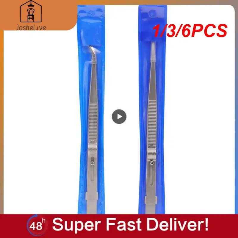 

1/3/6 шт., антистатические пинцеты из нержавеющей стали