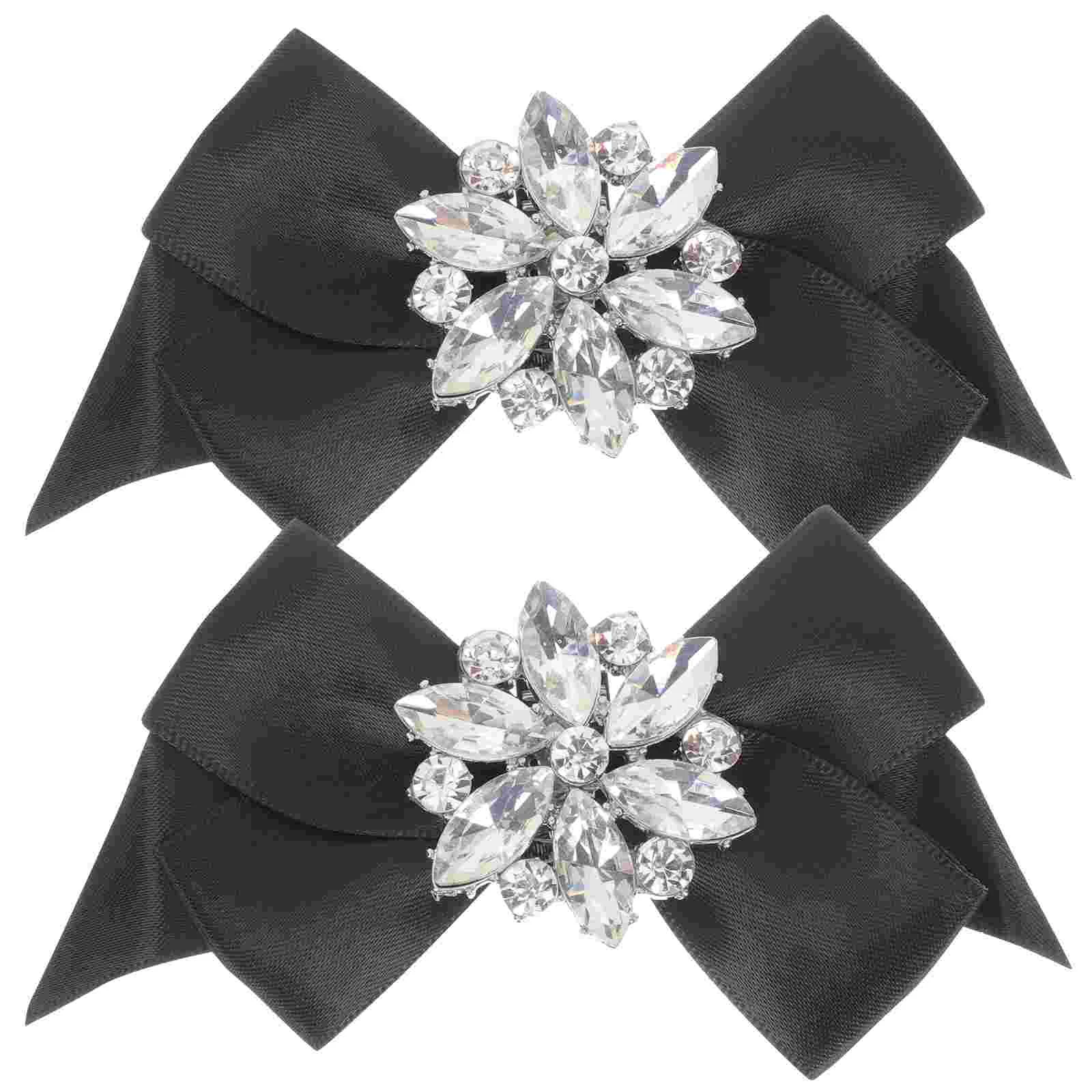 

Bow Shoe Buckle Decorative Clips Rhinestone Heels Simple Jewelry Polyester Buckles Miss Crystal