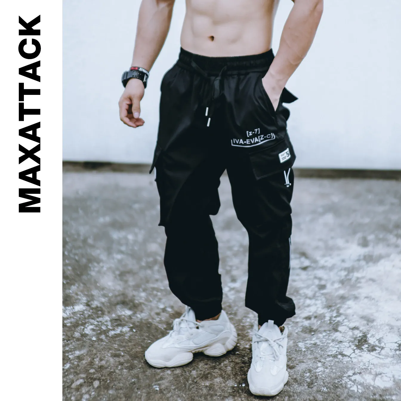 Фото Мужские брюки-карго, спортивные штаны, уличные длинные брюки с манжетами, повседневные осенние брюки с множеством карманов, прочная рабочая одежда, мужские брюки №1