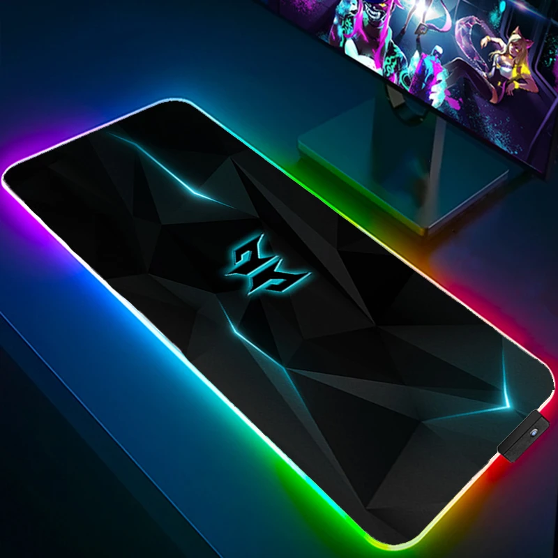 

Игровой коврик для мыши и хищника, милые аксессуары для игр, большая подкладка для клавиатуры Acer Ped, Rgb настольные коврики с подсветкой, Varmilo, ...