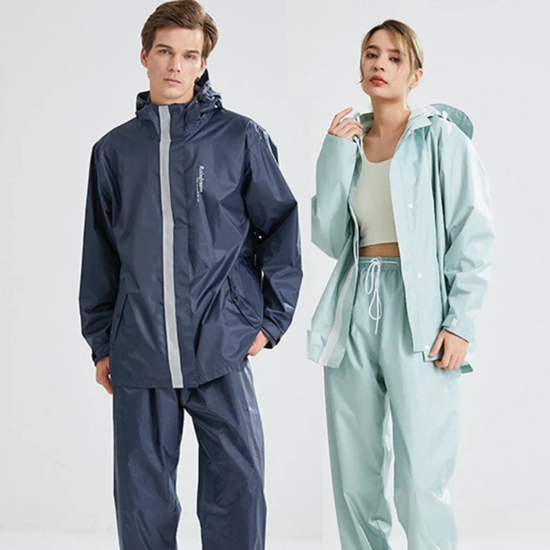 Дождевик мужской/женский с разрезом брюки и плащ для езды на мотоцикле